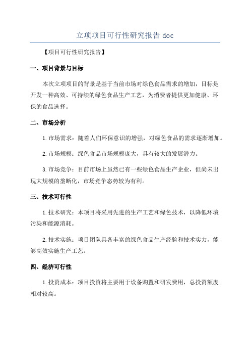 立项项目可行性研究报告doc