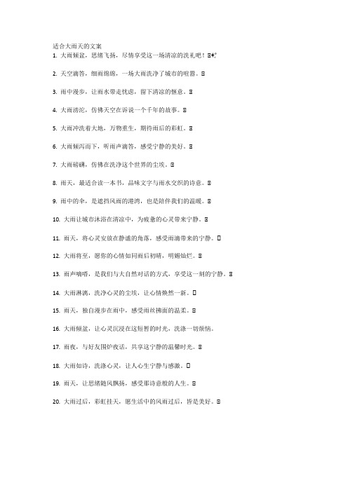 适合大雨天的文案