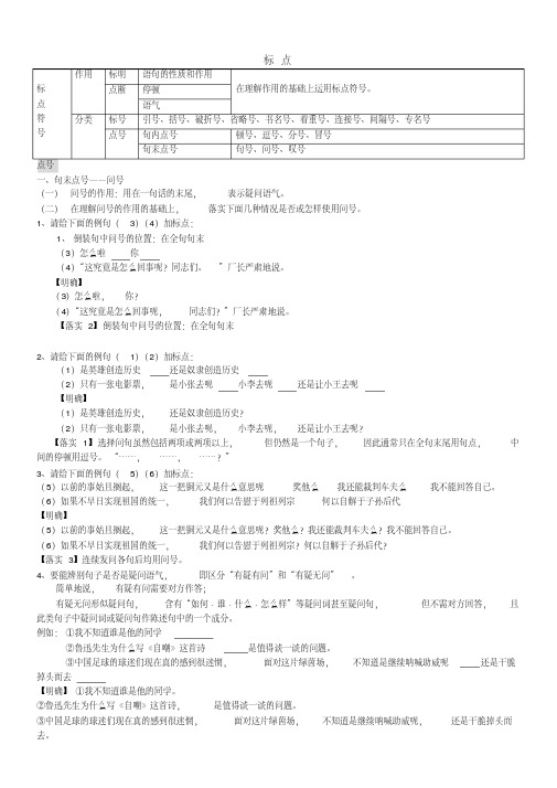 2020年高考模拟复习知识点试卷试题之高考语文标点符号教案