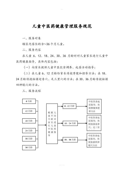 儿童中医药健康管理服务规范