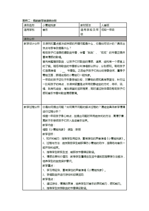 一年级音乐教学微课记录——小青蛙找家