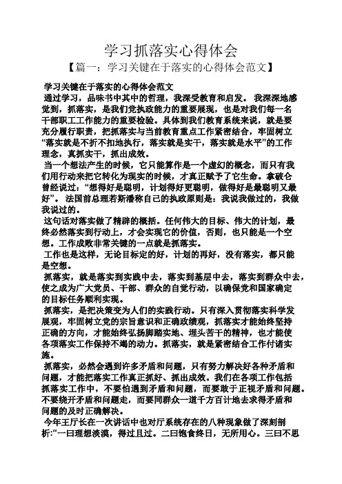 学习抓落实心得体会.docx