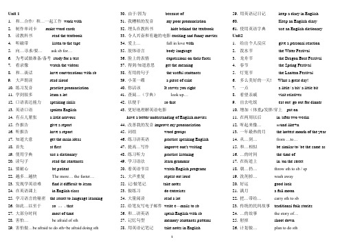 最新人教新目标版九年级上册英语Units1-10短语归纳【范本模板】