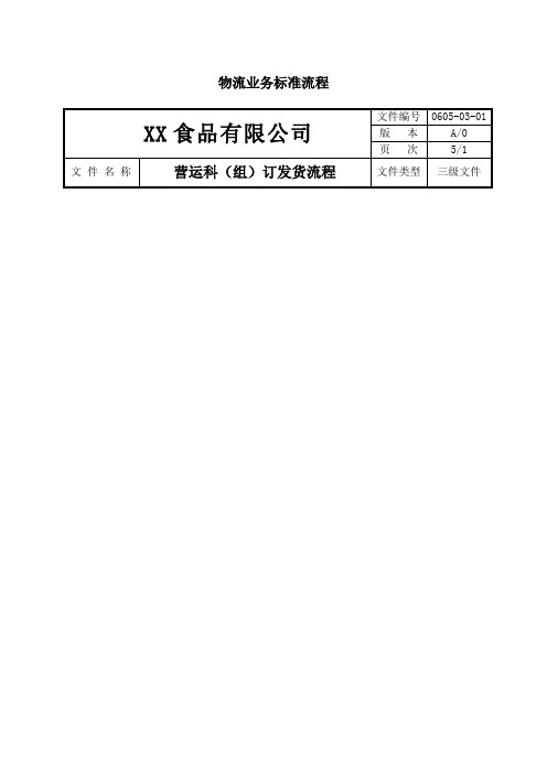 食品公司物流业务标准流程