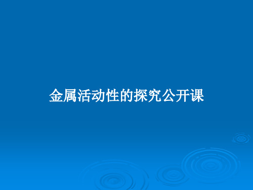 金属活动性的探究公开课PPT教案