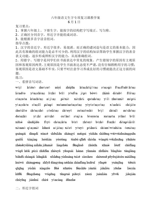 我校第二轮复习资料汇总----生字词专项练习
