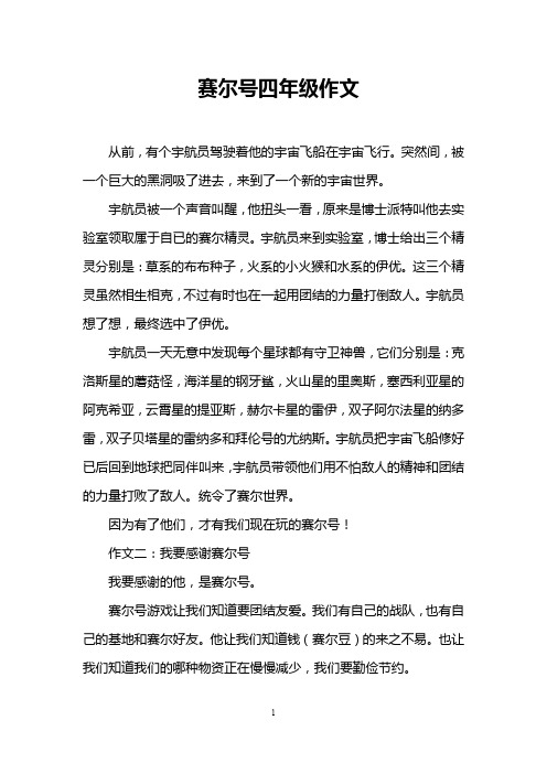 赛尔号四年级作文