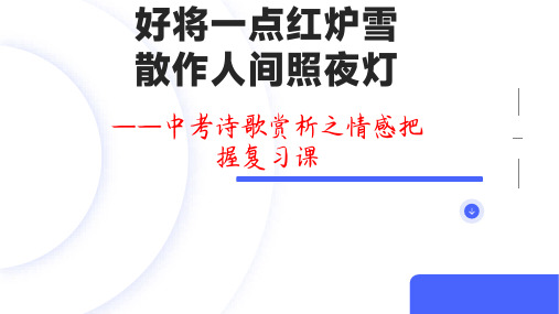 2024年中考语文专题复习-诗歌赏析之情感把握课件