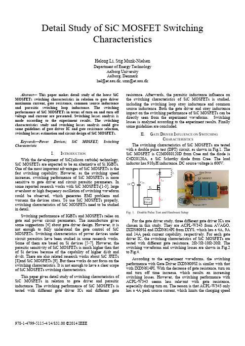 Detail Study of SiC MOSFET Switching Characteristics