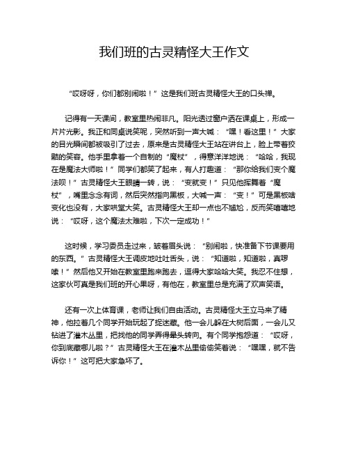 我们班的古灵精怪大王作文