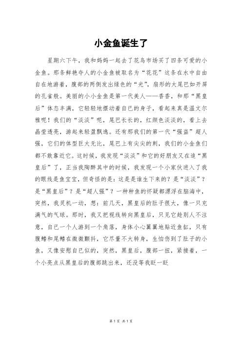 小金鱼诞生了_三年级作文