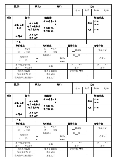 船舶作业时间记录