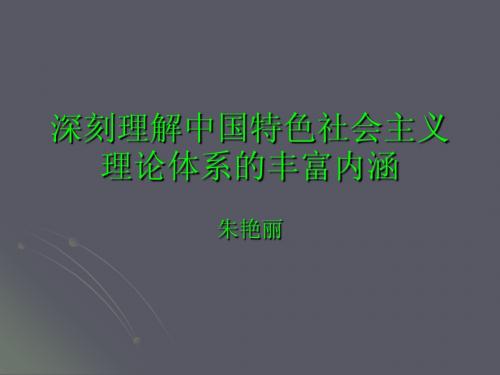 深刻理解中国特色社会主义理论体系的丰富内涵(新)4—28