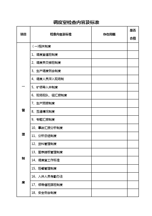 新调度室检查内容及标准1