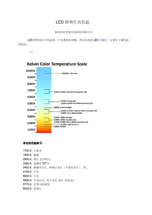 LED灯具色温