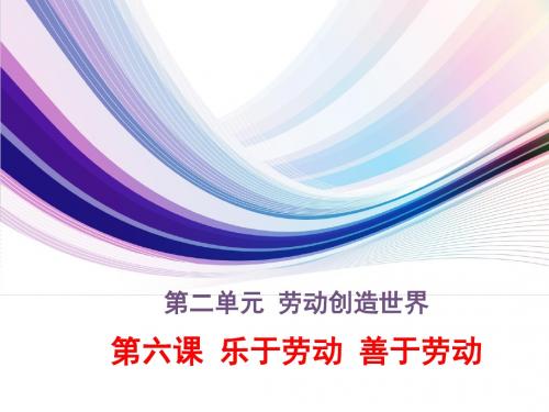 教科版道德与法治九年级下册  第六课 乐于劳动 善于劳动(共29张幻灯片)