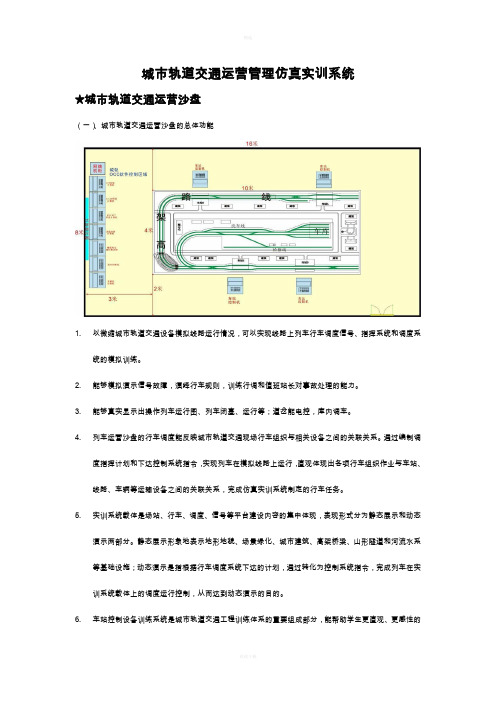 城市轨道交通运营管理仿真实训系统