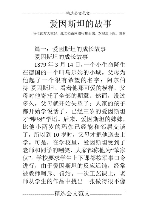 爱因斯坦的故事