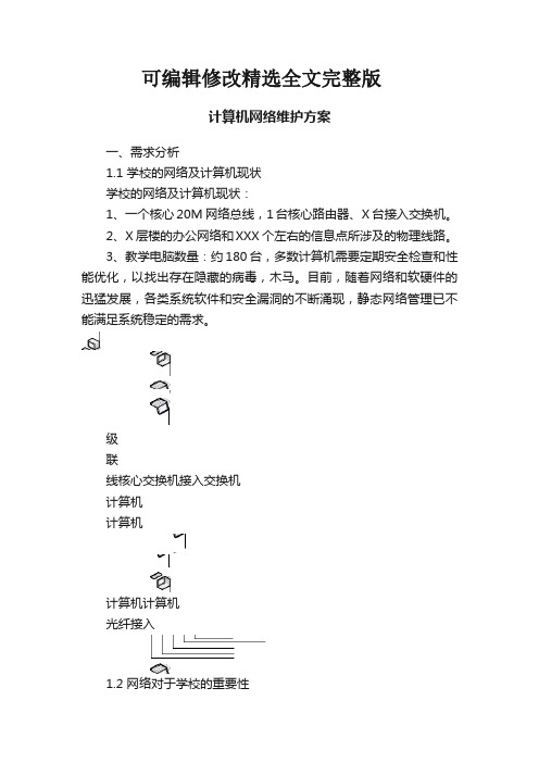 计算机网络维护方案精选全文