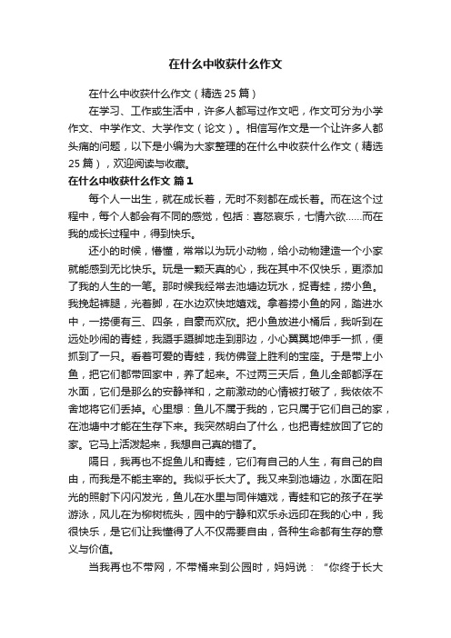 在什么中收获什么作文