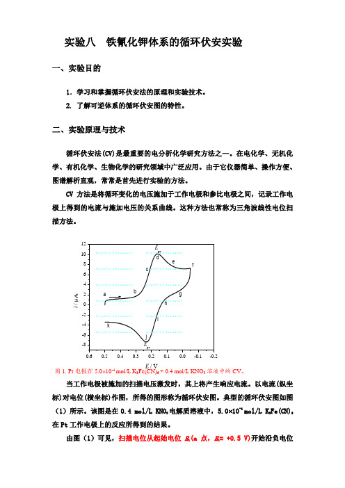 2_实验八铁氰化钾体系的循环伏安实验