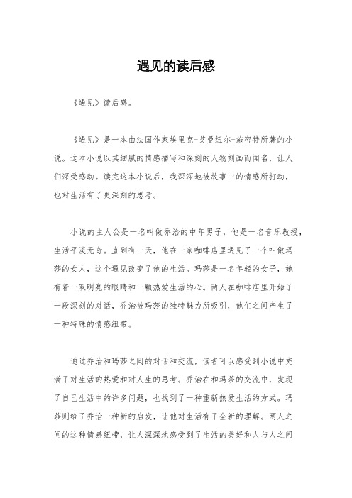 遇见的读后感