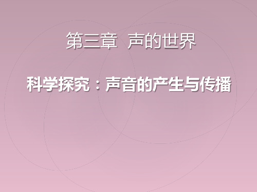 沪科版八年级物理上册课件：3.1 科学探究：声音的产生与传播(共13张PPT)精选课件