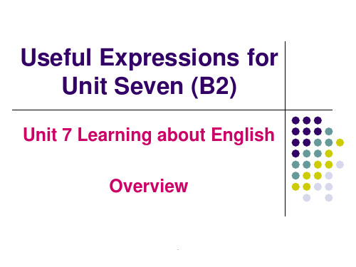 大学英语短语Useful Expressions for U7(B2)