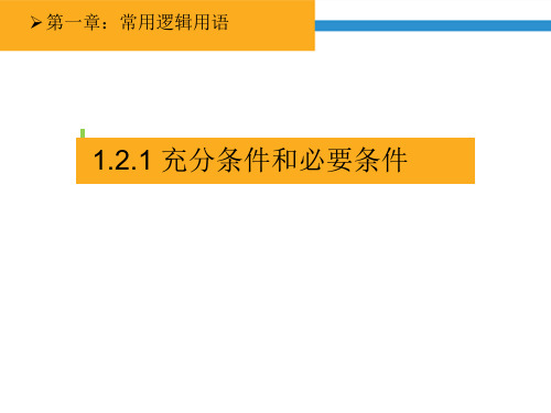 人教A版高中数学选修11第一章1.2.1充分条件与必要条件课件(共21张PPT)