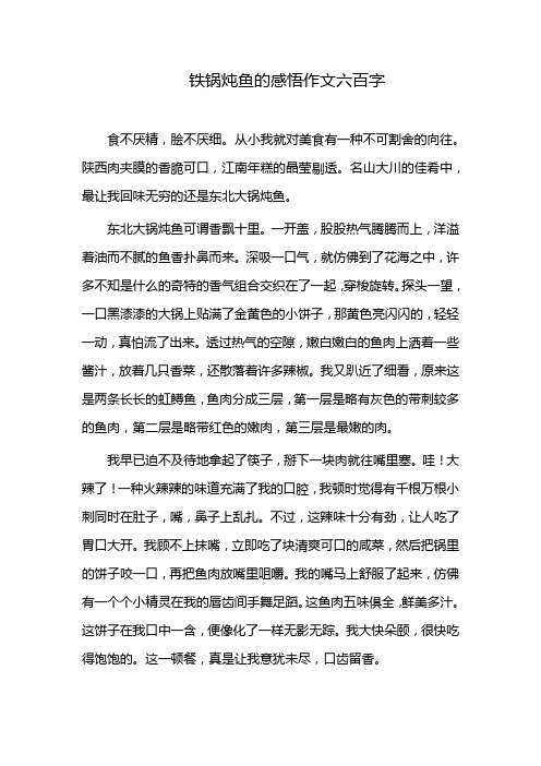 铁锅炖鱼的感悟作文六百字