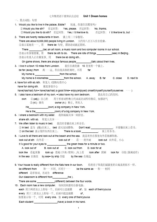 译林版牛津英语七年级下册知识点归纳(全册)