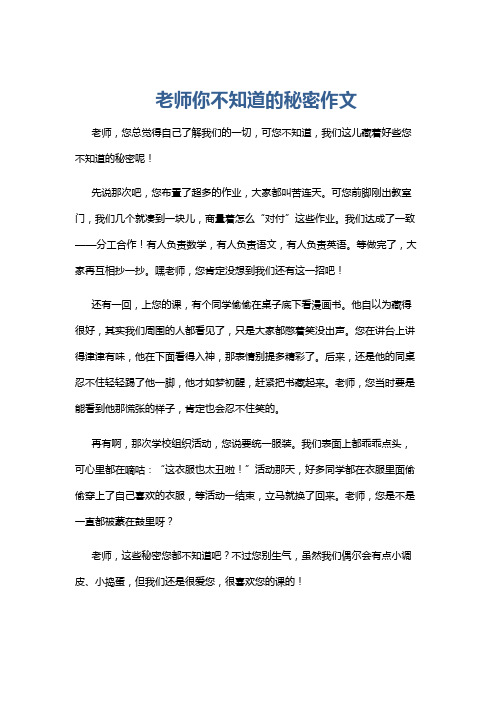 老师你不知道的秘密作文