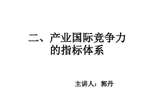 产业国际竞争力指标体系