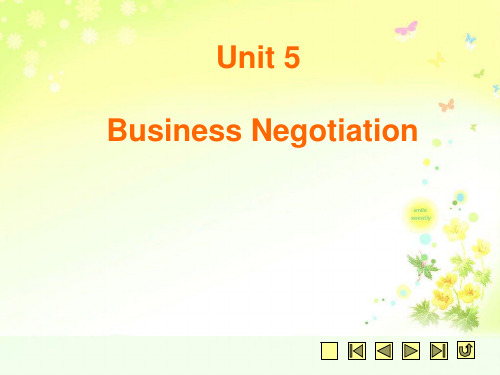 Unit 5 Business Negotiation(课堂PPT)