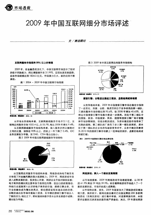 2009年中国互联网细分市场评述