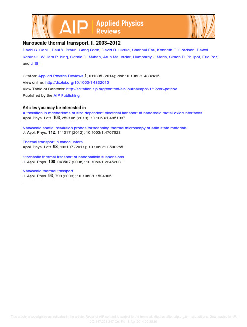 APL Nanoscale thermal transport. II. 2003–2012