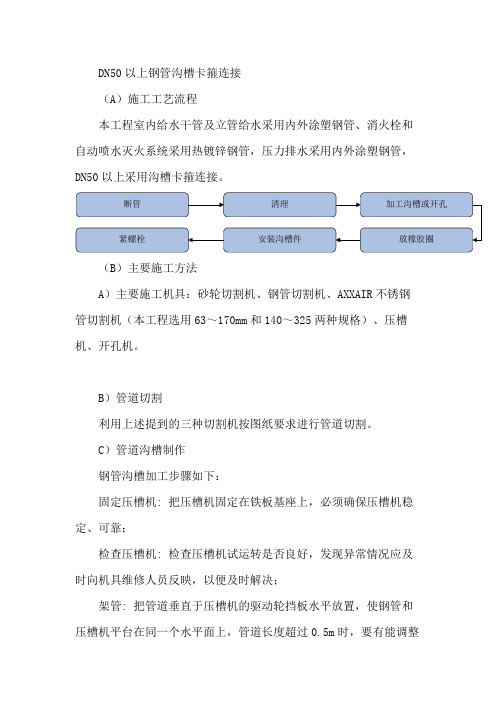 DN50 以上钢管沟槽卡箍连接