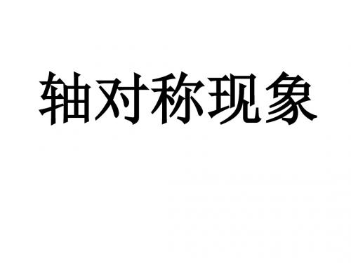 2.1 轴对称现象