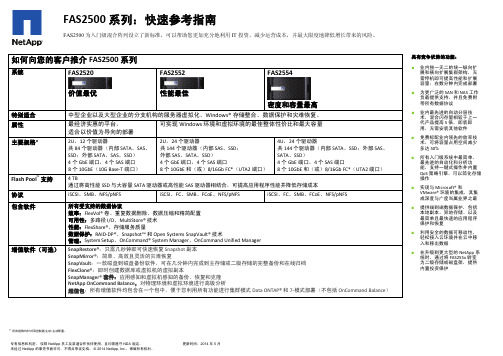 NetApp FAS2500系列存储快速参考指南