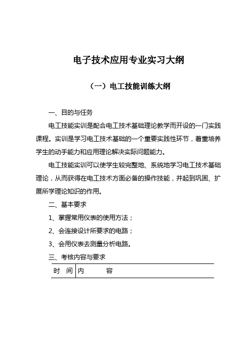 电子技术应用专业实习大纲