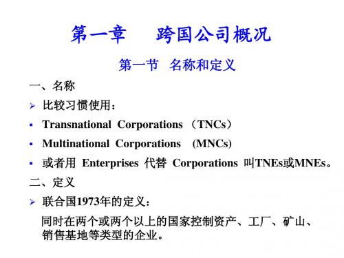 第1章 跨国公司概况