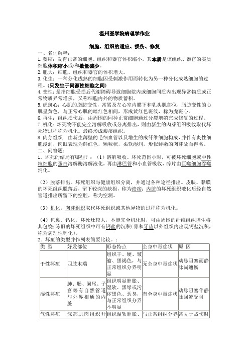 温州医学院病理学作业