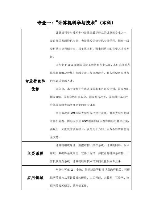 北科大计通学院专业介绍