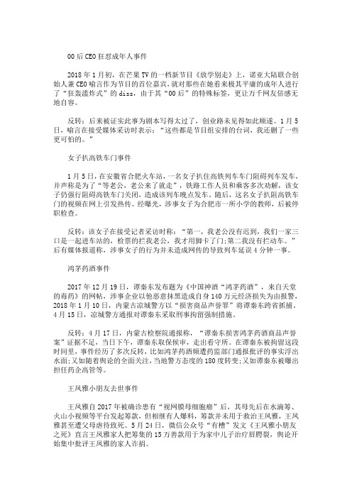 精选最新2020网络舆情案例分析