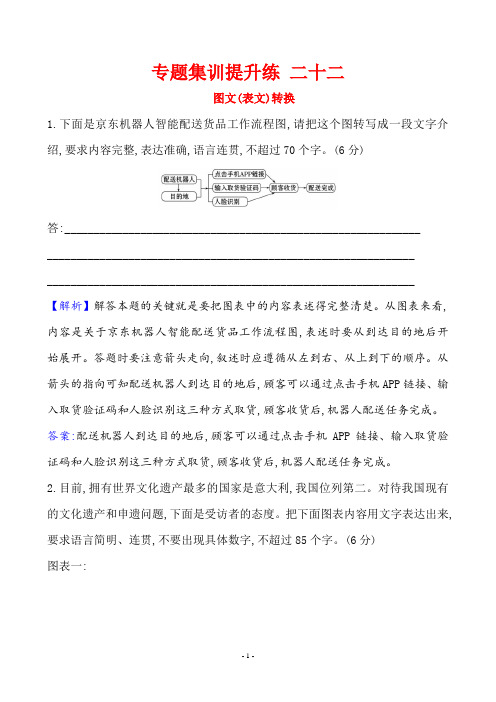 2020年高考语文复习专题集训提升练 图文(表文)转换