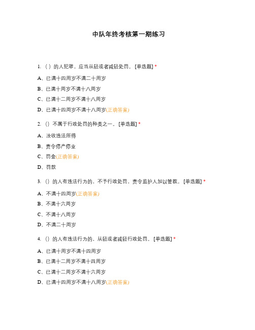 中队年终考核第一期练习