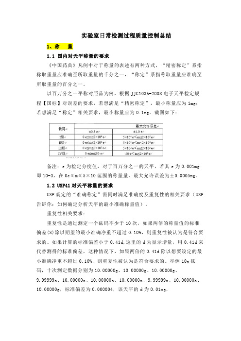 实验室日常检测过程质量控制总结