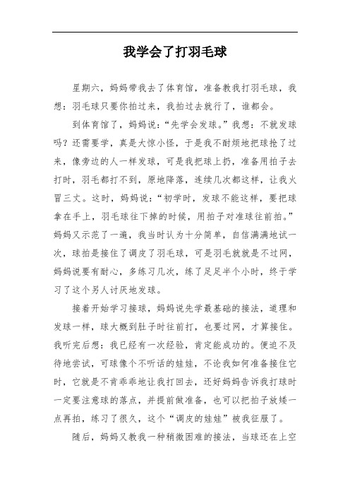 《我学会了打羽毛球》