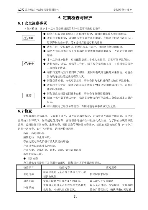 伟创AC90变频器说明书6定期检查与维护