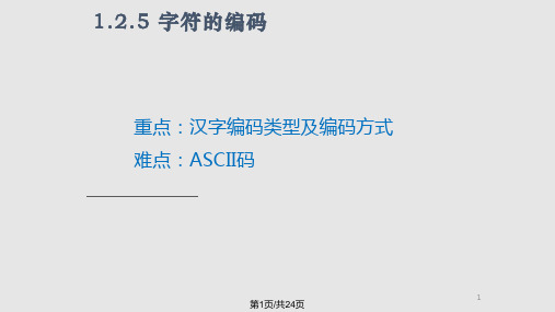 汉字编码PPT课件